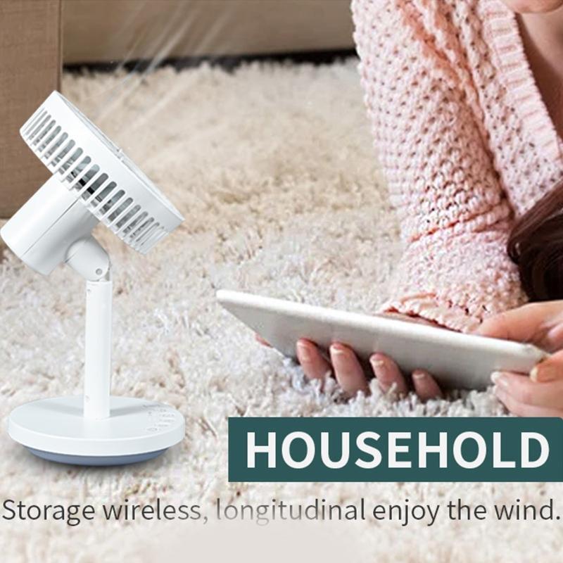 Mini Desk Fan Strong Airflow Quiet Portable Fan for Desktop Office 6 Speeds