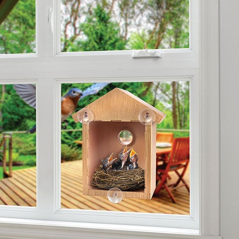 Bird House Swallow DIY Nest Home Decoration Outdoor Breeding Cockatiels Box Roof