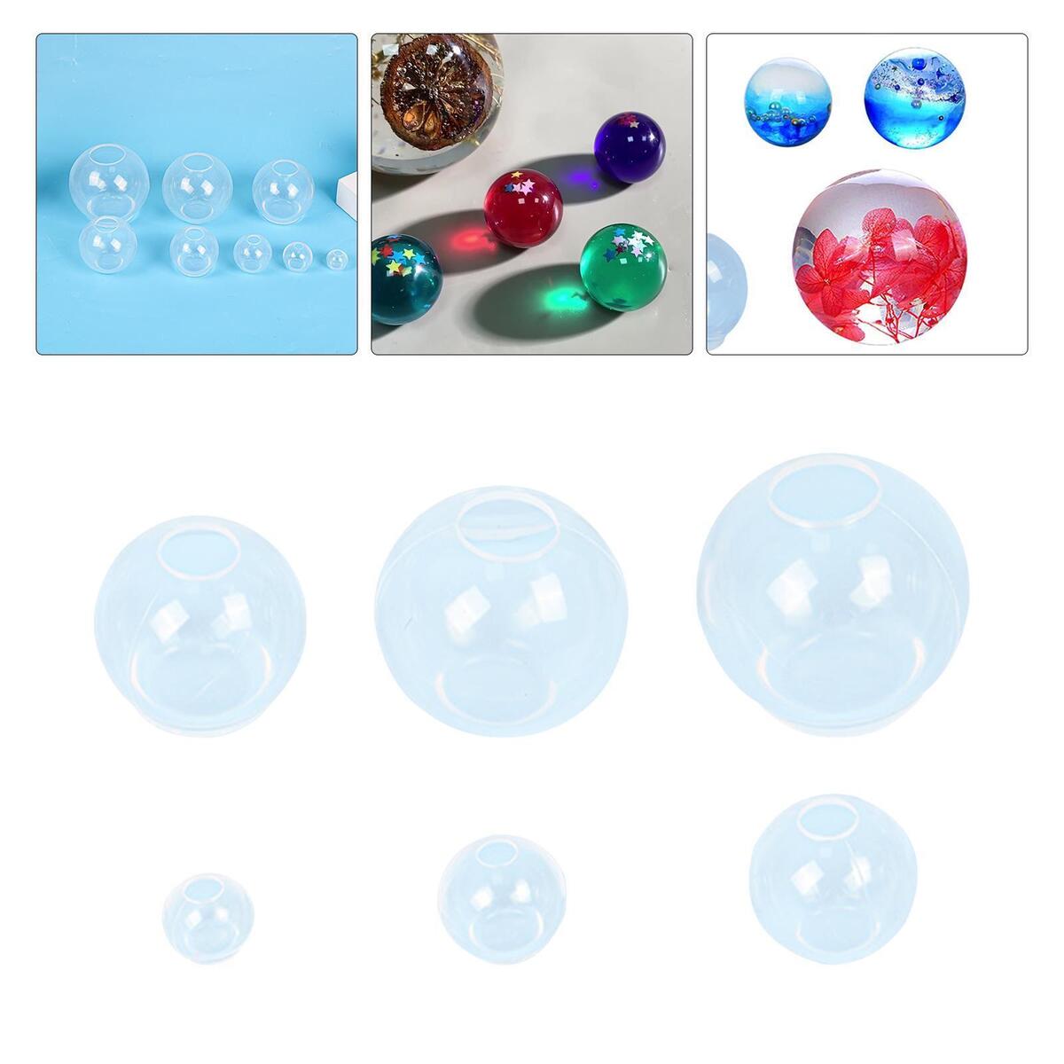 6 Pieces Silicone Ball Mold Decoration Craft Making Art DIY Jewelry Polymer Clay
