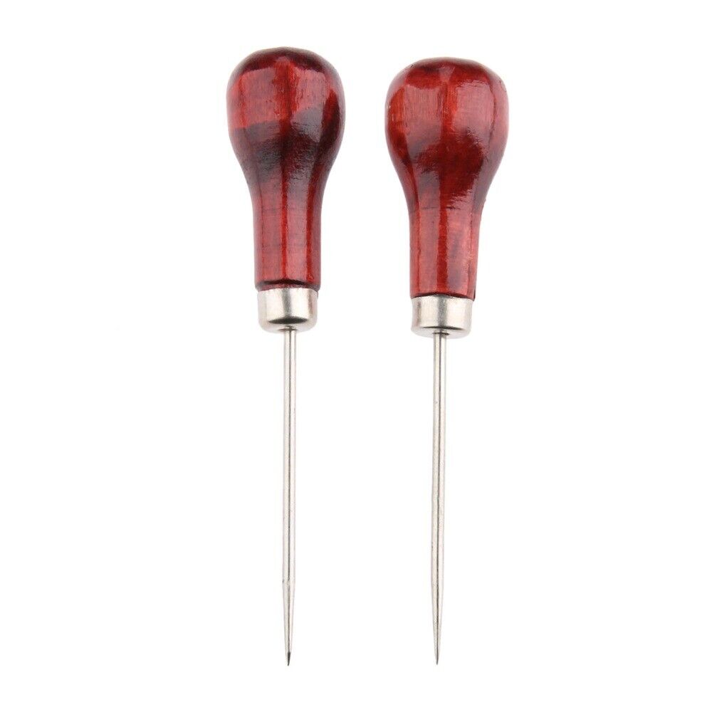 Wooden Metal Single Gourd Sewing Awls Excellent Addition for Leather Workshop