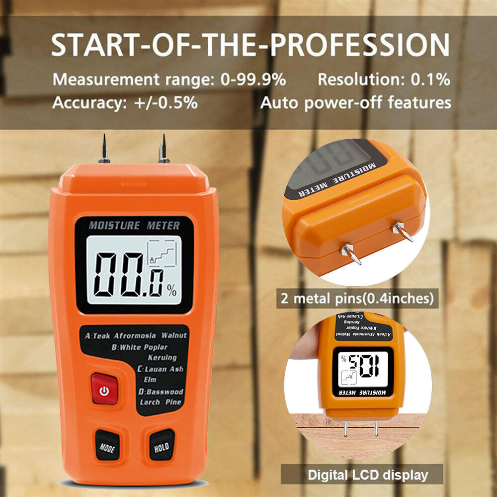 Industry Caravan Tester Moisture Detector Wood Humidity Damp Meter Digital LCD
