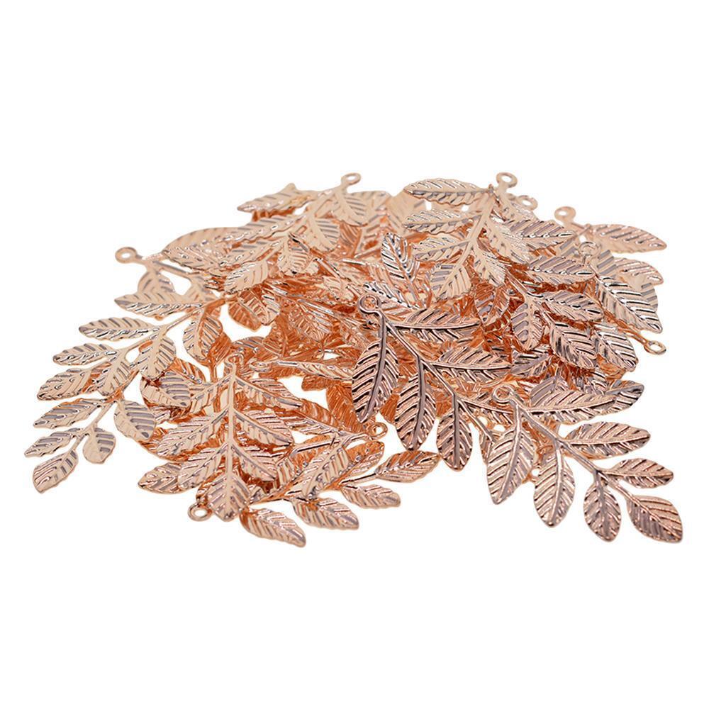 120pcs Leaf Branches Charms Pendants Ornament Jewelry Findings