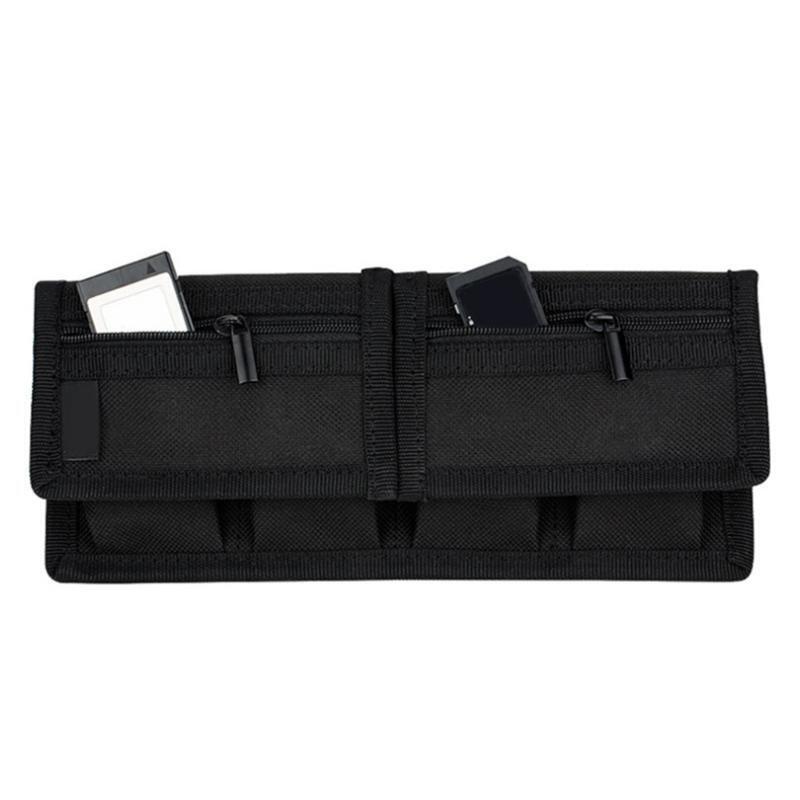 Large Capacity Storage Pouch for Digtal Camera Battery Dacron Bag with 4 Pockets