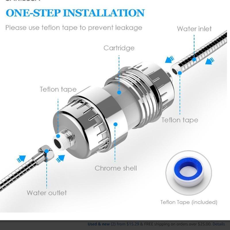 High Output Shower Head Water Purifier Shower Hard Water Filter Bathroom Accs