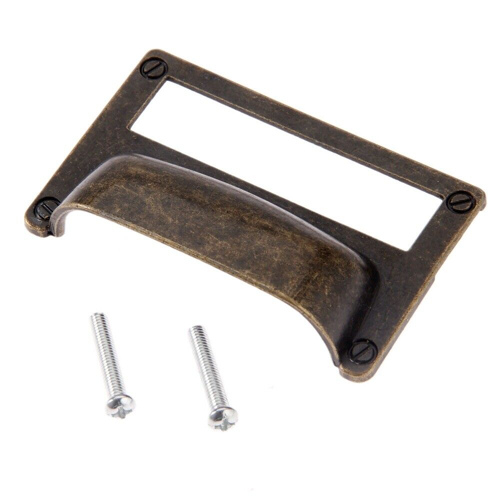 Office Library File Cabinet Drawer Tag Frame Label Holder Pull Handle 81*51mm