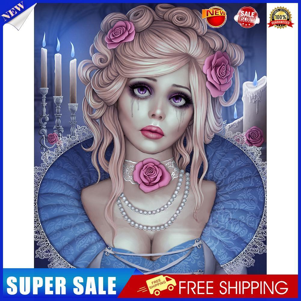 5D DIY Full Round Drill Diamond Rhinestone Gothic Freak Woman Home (NE385)
