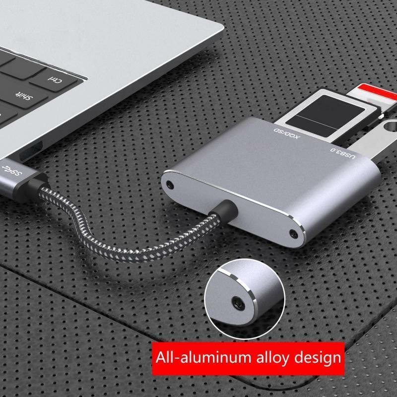 USB 3.0 Portable Card Reader for USB3.0 XQD SD Card with Advanced 3-in-1 Design
