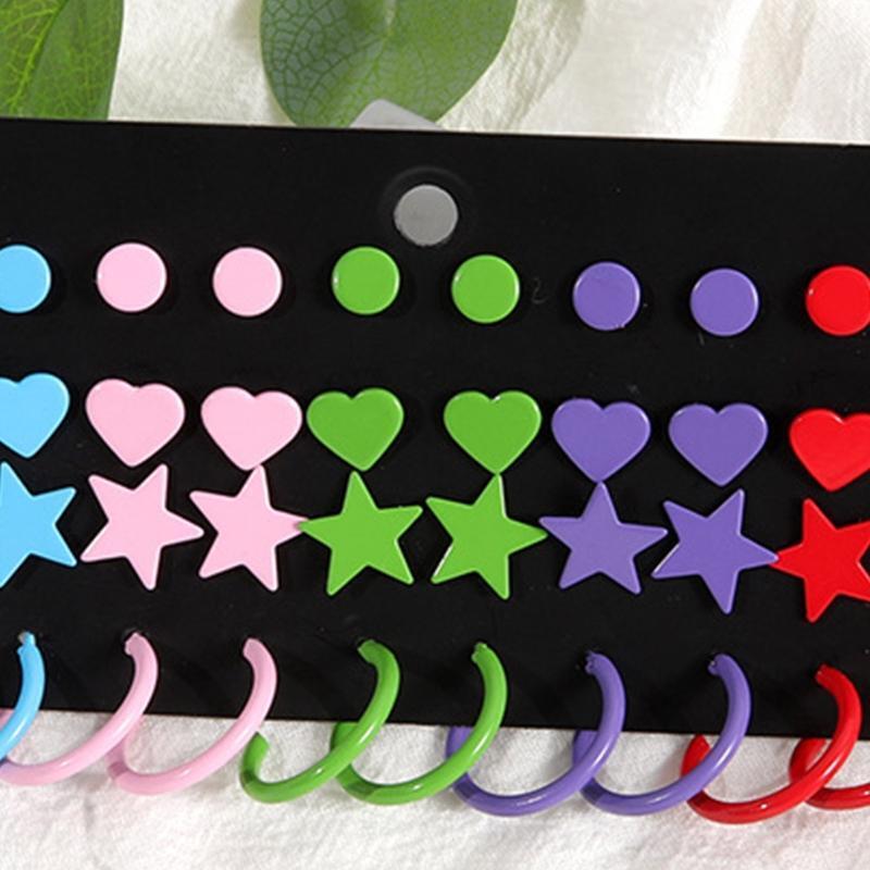 Exquisite Stud Earrings Kit Loop Earrings Set for Girls Valentine Birthday Gift