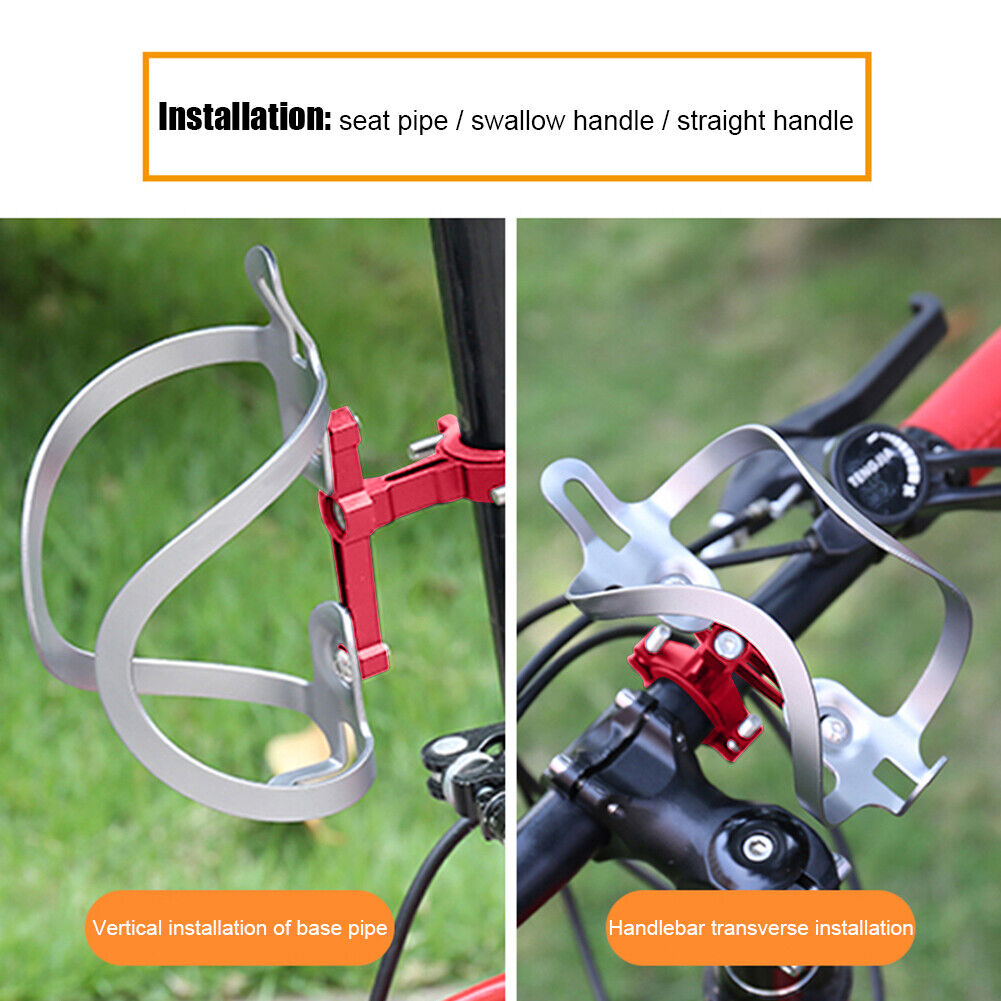 Bottle Cage Adapter MTB Bike Handlebar Water Bottle Holder Seat (Red)