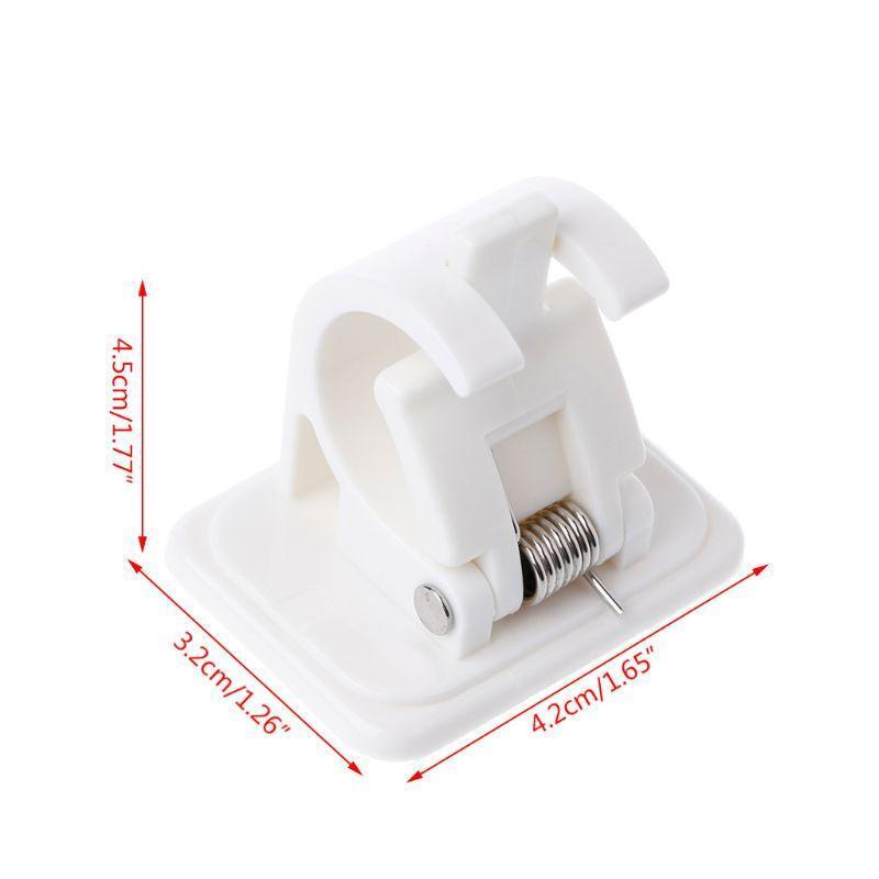 2Pcs Self Adhesive Curtain Rods White Hanger Crossbar Curtain Clips Wall Hooks