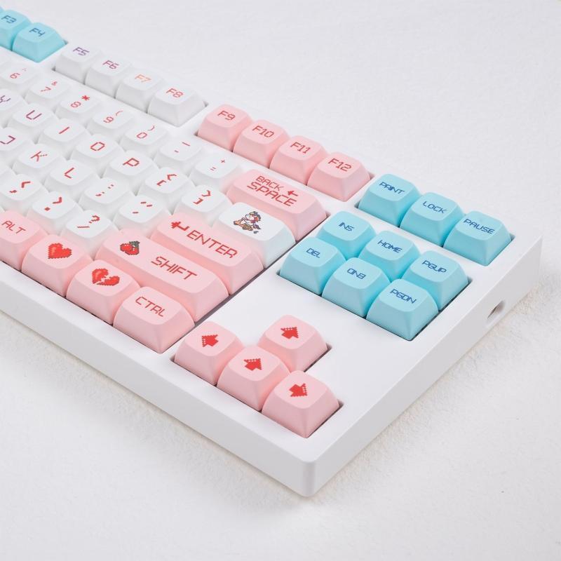 125Pcs Pixel War Key Cap Dye Subb Keycaps Set for Cherry MX Mechanical Keyboard