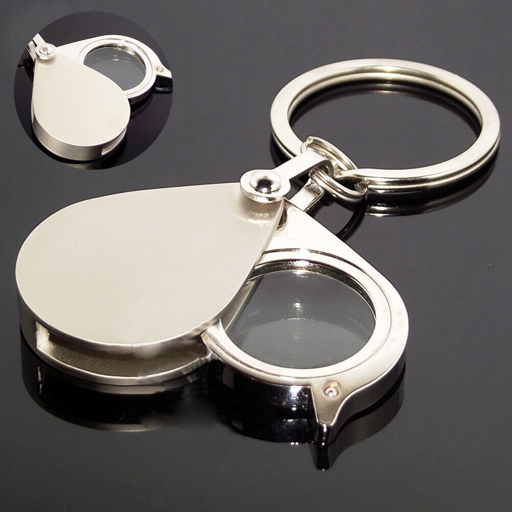 Portable 8X Folding Key Ring Magnifier with Key Chain Daily Magnifying Tool