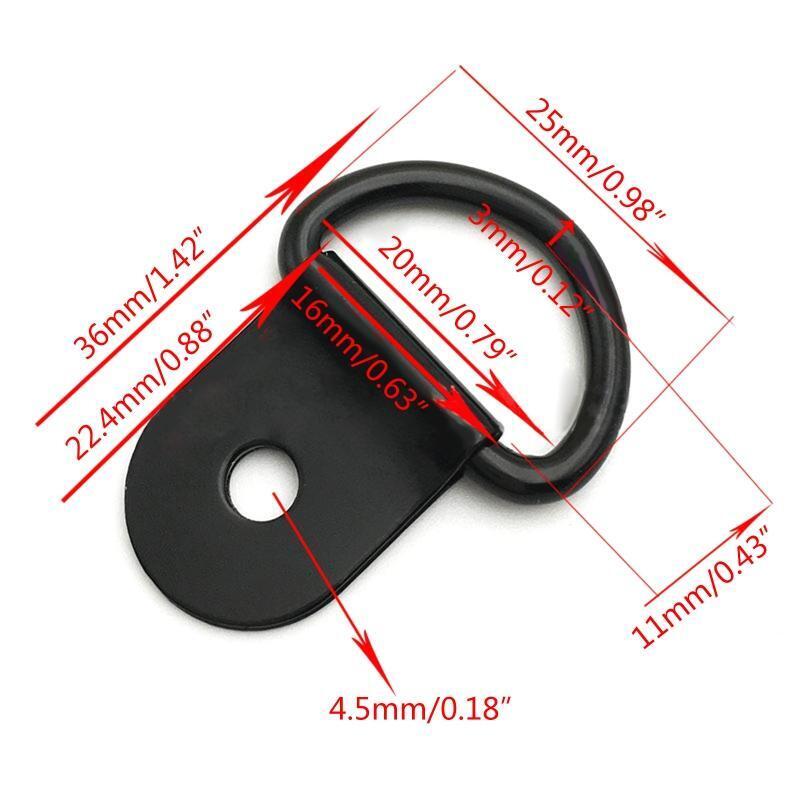 20Pcs Cargo Tie Down D Shape Pull Hook Durable Metal Anchor Ring for BoatTrailer