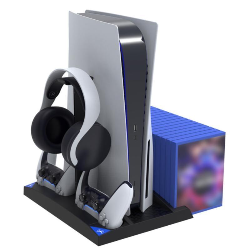 Charging Dock Station for PS5 Vertical Stand with Headset Holder