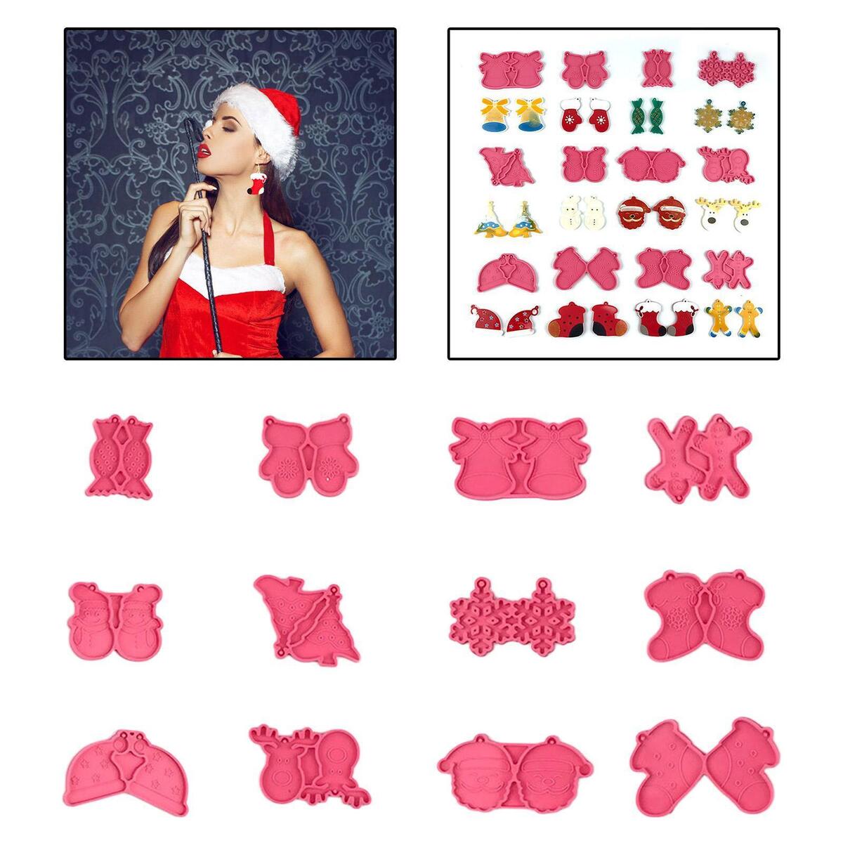 12x Silicone Earrings   Tools Creative Casting Set Molds for Making Crafts