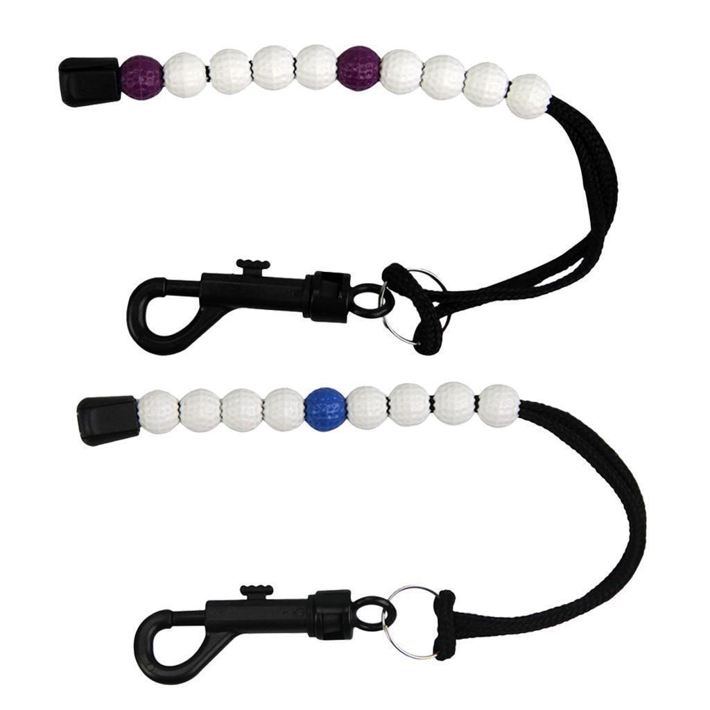 2pcs Golf Stroke Bead Score Counter Counting Bracelet Scorer  w/ Clip