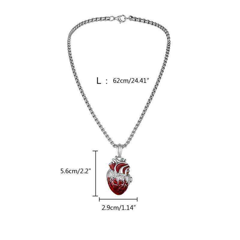 Personalized Necklace Luminous Human Organ Box Choker Necklace Keepsake Jewelry