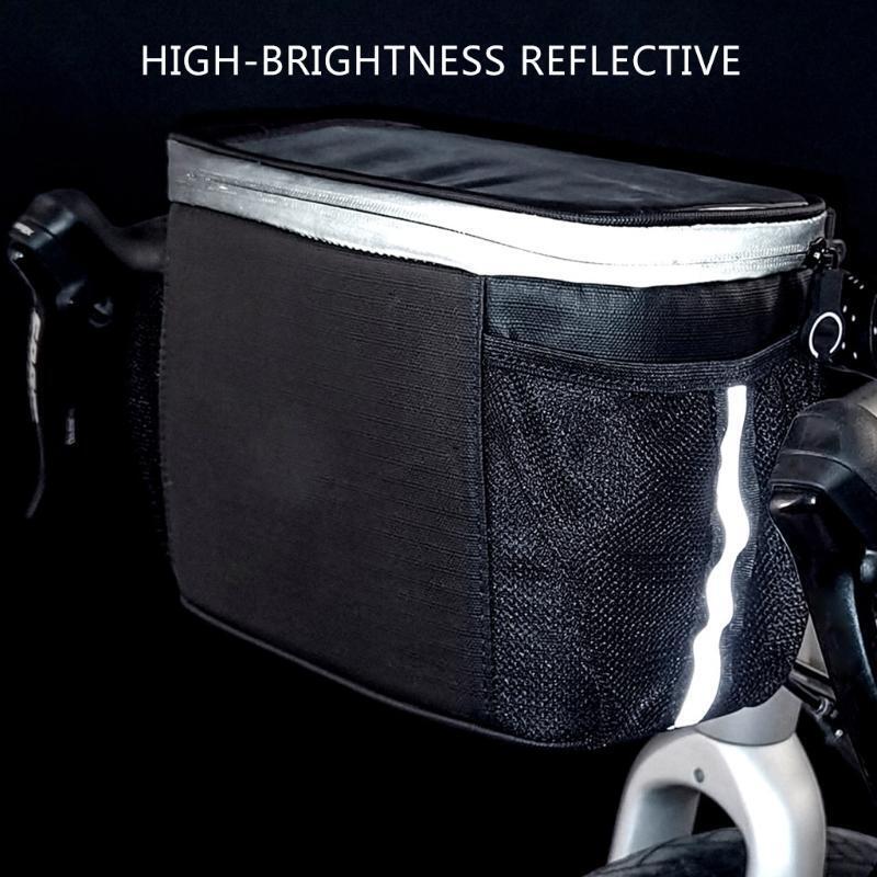 Bike Front Phone Bag Cooler Storage Pouch Bike Handlebar Insulated Bag