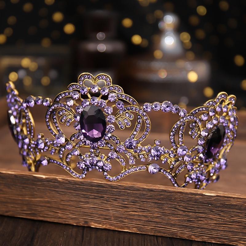 Baroque Princess Bridal Crown Crystal Rhinestone Pageant Headband Jewelry Tiara