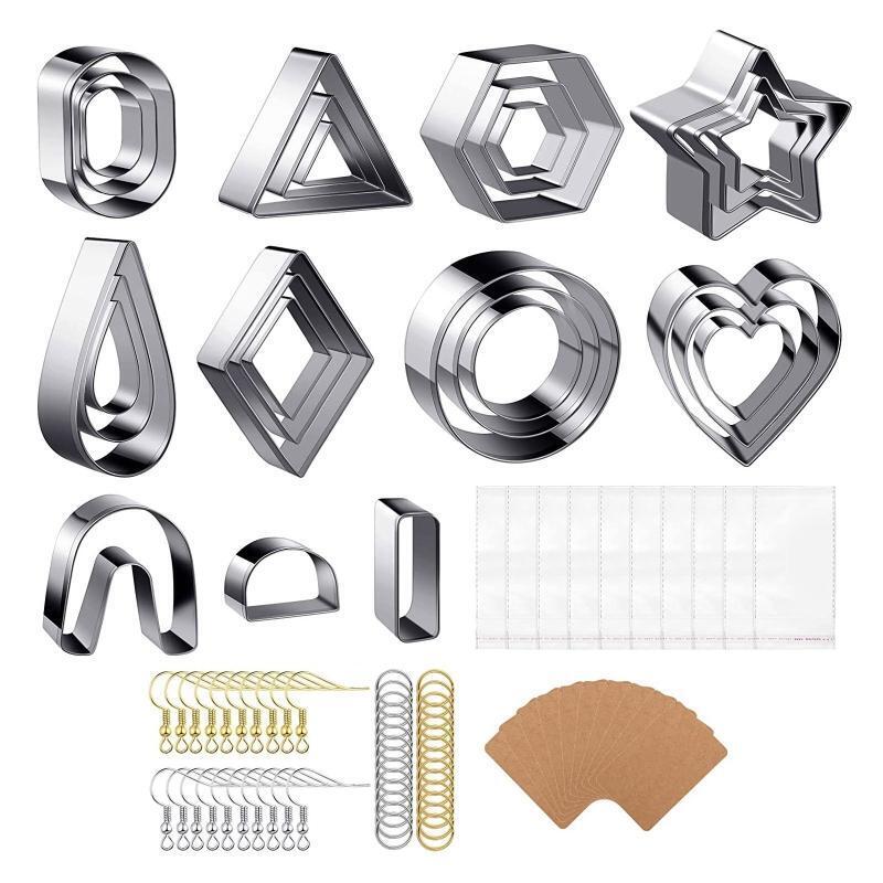 127 Pcs Polymer Clay Cutters Earring Cutters DIY Jewelry Making Art Crafts