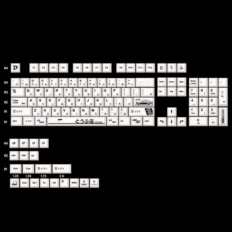 Japanese Cherry Profile Keycaps PBT Dye Sublimation Set for Mechanical Keyboard