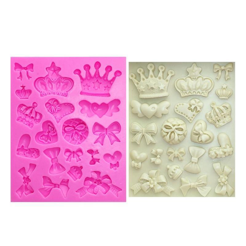 Silicone DIY Cookie Cutters Crown Bow-knot Baking Tools Cake Decoration Gift