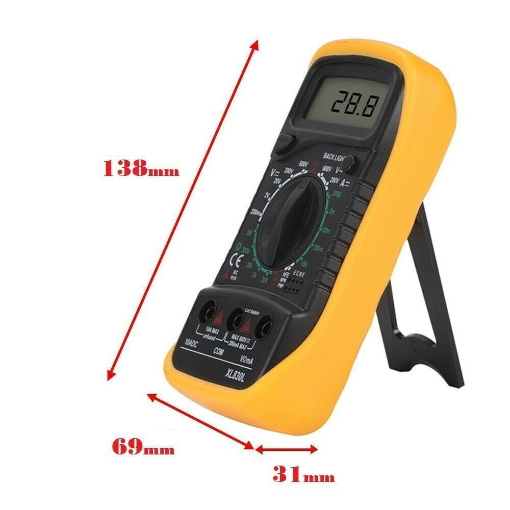 XL830L LCD Digital Multimeter Current Circuit Tester Buzzer Voltmeter Ammeter
