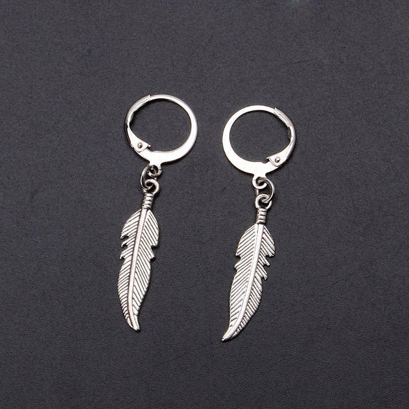 1 Pair Fashion Dangle Earrings Stylish Design Feather Pendant Earring for Party
