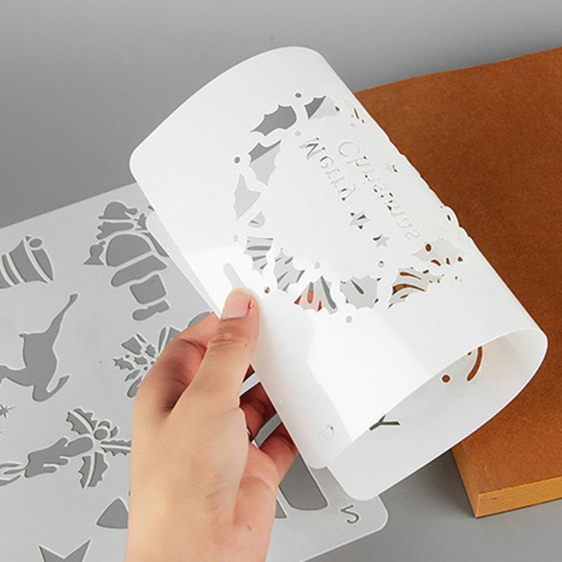 12 Pieces Christmas Painting Templates Drawing Stencil for Classroom DIY Decors