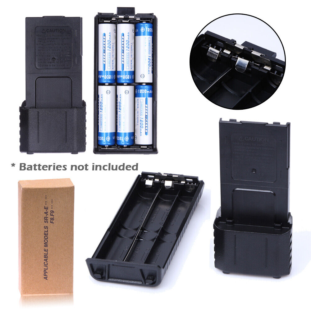 6AA Extended Battery Case Box for Baofeng Radio F8 F9 UV5R UV5RE Plus +