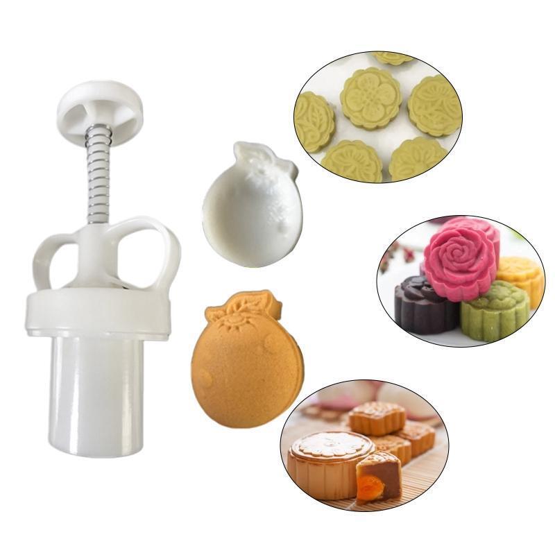 Plastic Material Mooncake Molds Stamp Moon Cake Mould Fruit Orange Shaped Moulds