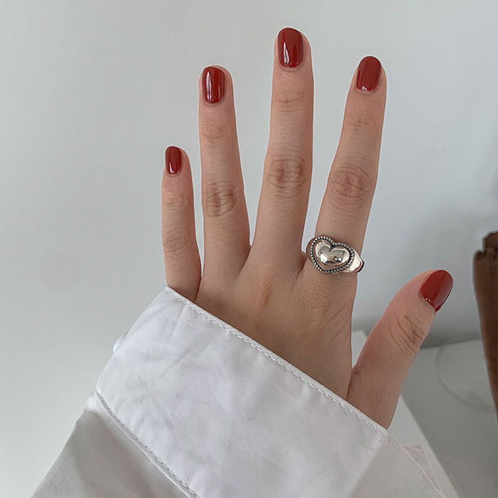 4Pcs Jewelry Accessories Elegant Gift Fashion Heart Ring Adjustable Wedding Open