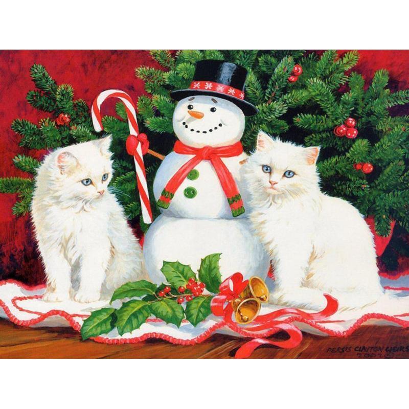 4 Sets Christmas Snowman 5D Full Drill Diamond Painting Embroidery Cross Stitch