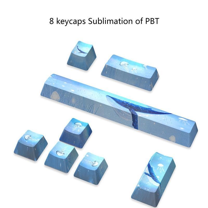 8 Keys PBT Keycap Five Sides Dye Sub OEM Profile 6.25 Space ESC Enter Directions