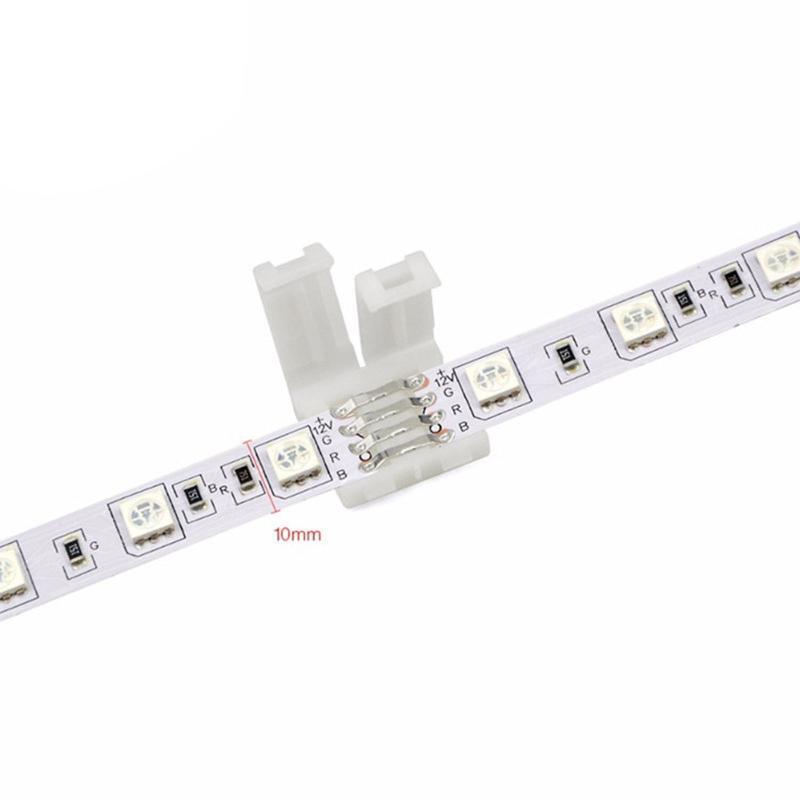 30 Pieces 4-Pin T/L Shape RGB LED Light Strip Connector Solderless Adapter