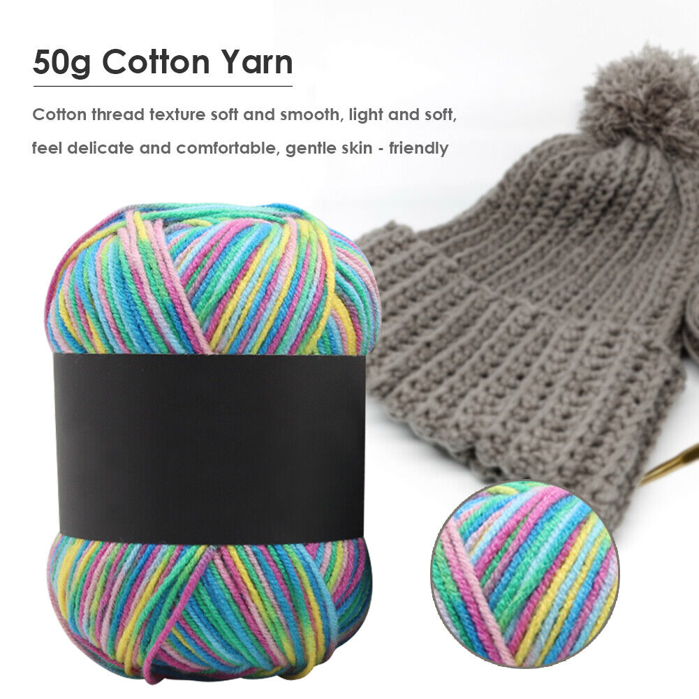 Gradient Color Milk Cotton Yarn Scarf Sweater Crochet Knitting Yarn (Q)
