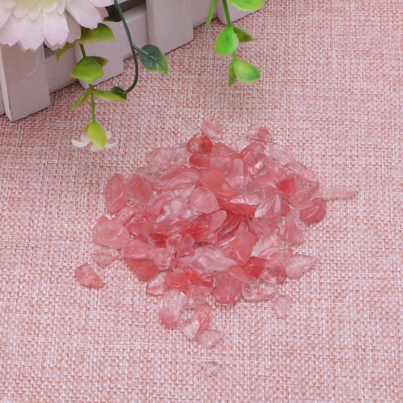 Natural Watermelon Rhinestone Stone Furnishing Articles Degaussing Gravel 50g