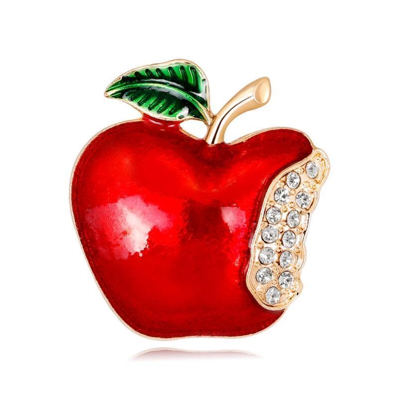 New Year Christmas Fruit Brooch Corsage Gift Rhinestone Banquet Scarf Pins Badge