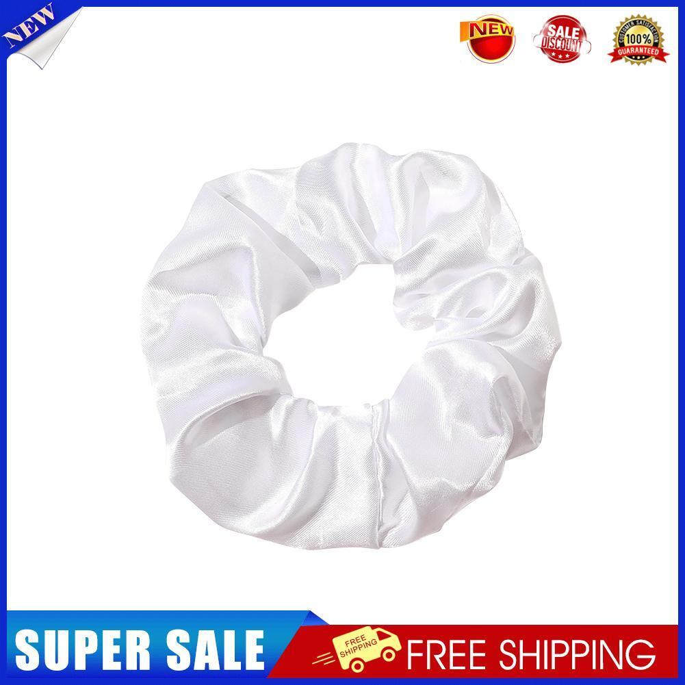 LED Light Up Scrunchies Women Hair Rope Night Club Ponytail Holder (White)