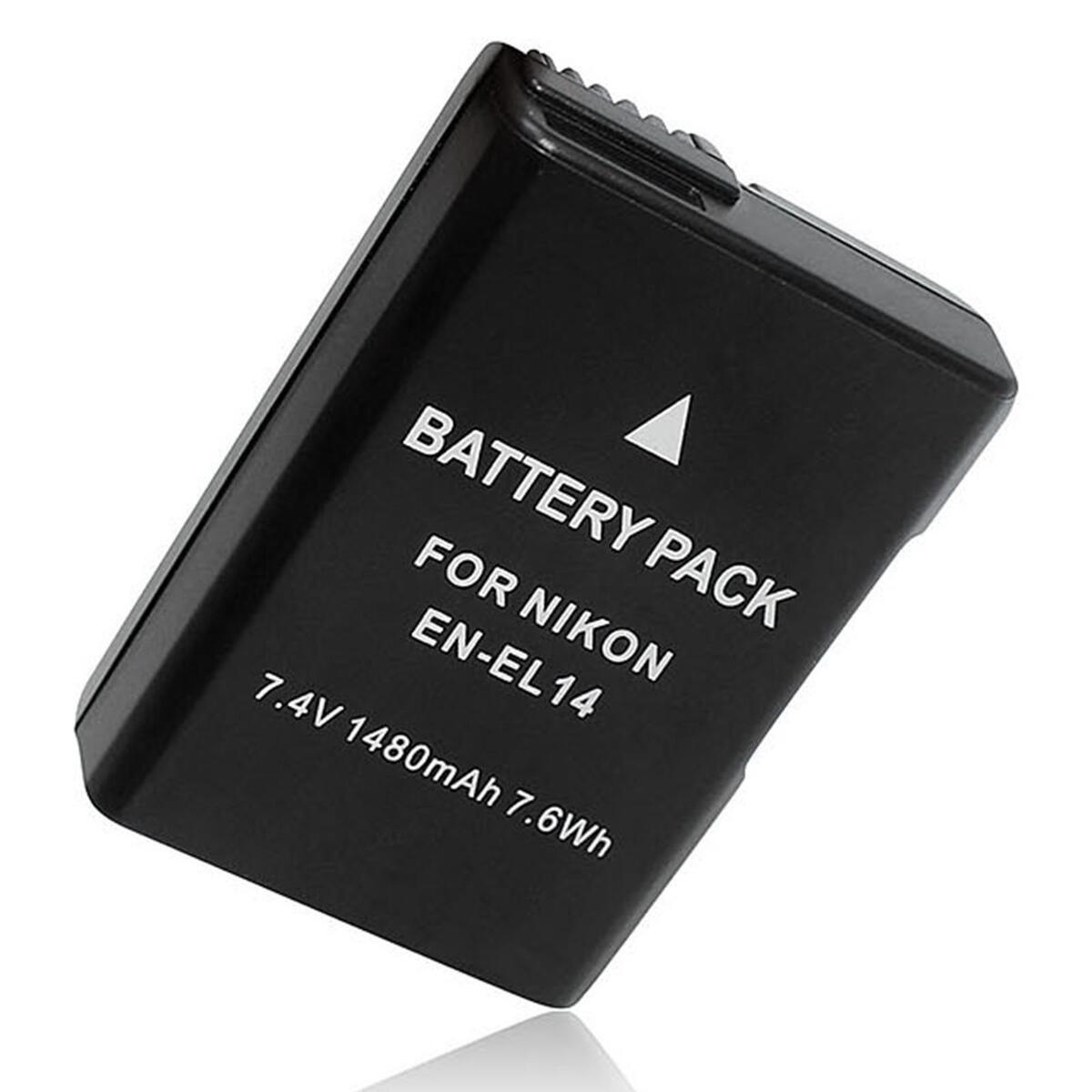 Camera Battery Pack, EN-El14A Rechargeable EN El14A Travel Replacement, for