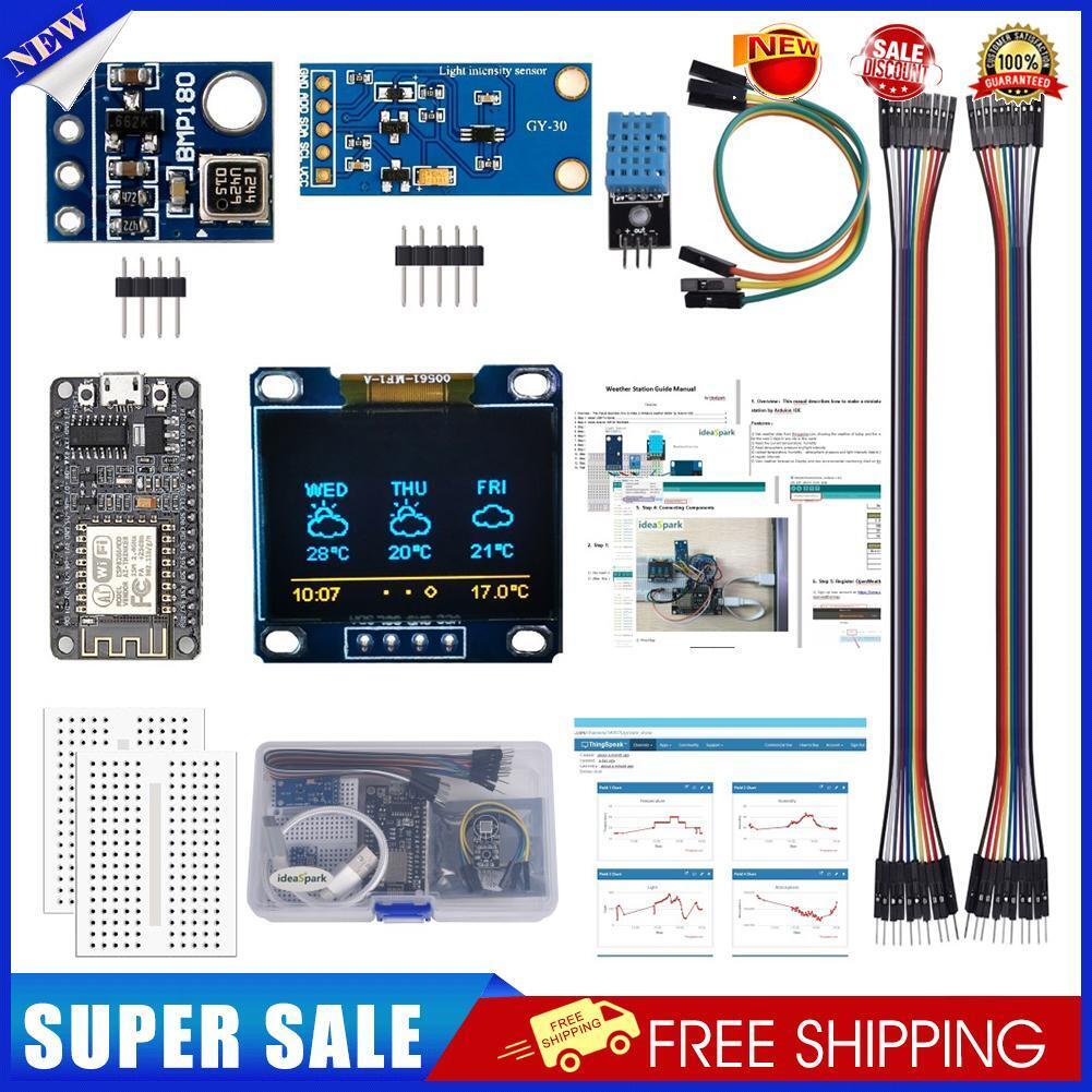 ESP8266 Weather Station Kit Temperature Humidity LCD Display Component Set