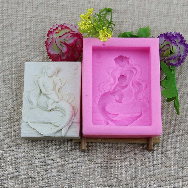 Soap Mold Mermaid Shaped Silicone Material Fondant Mould Baking Chocolate Molds