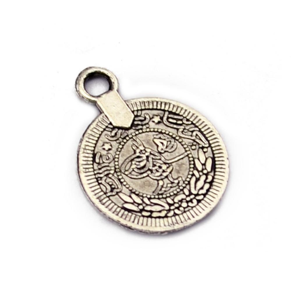 100pcs  Charms Coin Beads Pendant DIY Necklace Bracelet Crafts