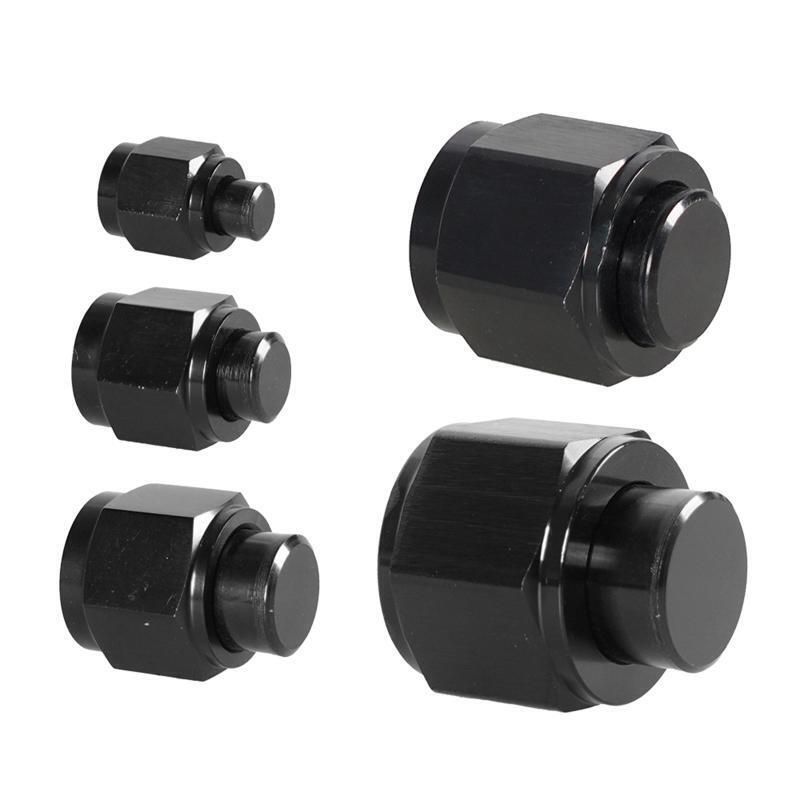 5Pcs Female AN Flare Fitting Cap AN4/AN6/AN8/AN10/AN12 Block Off Black Aluminum