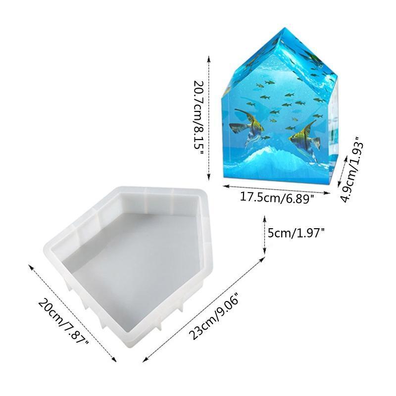 Diy Crystal Drop Glue Table Bookend Mold Mirror Ornament House Specimen Mold