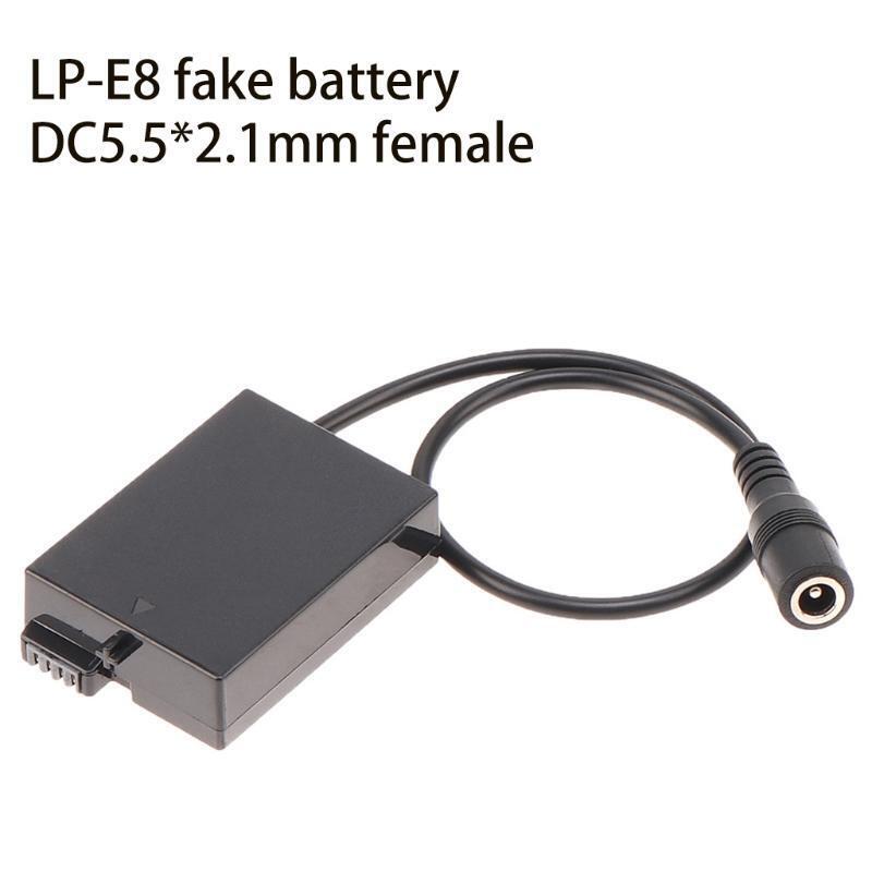 12Inch DC 5.5x2.1mm Power Cord LPE8 Camera Dummy Battery Fit for 550D 650D 700D