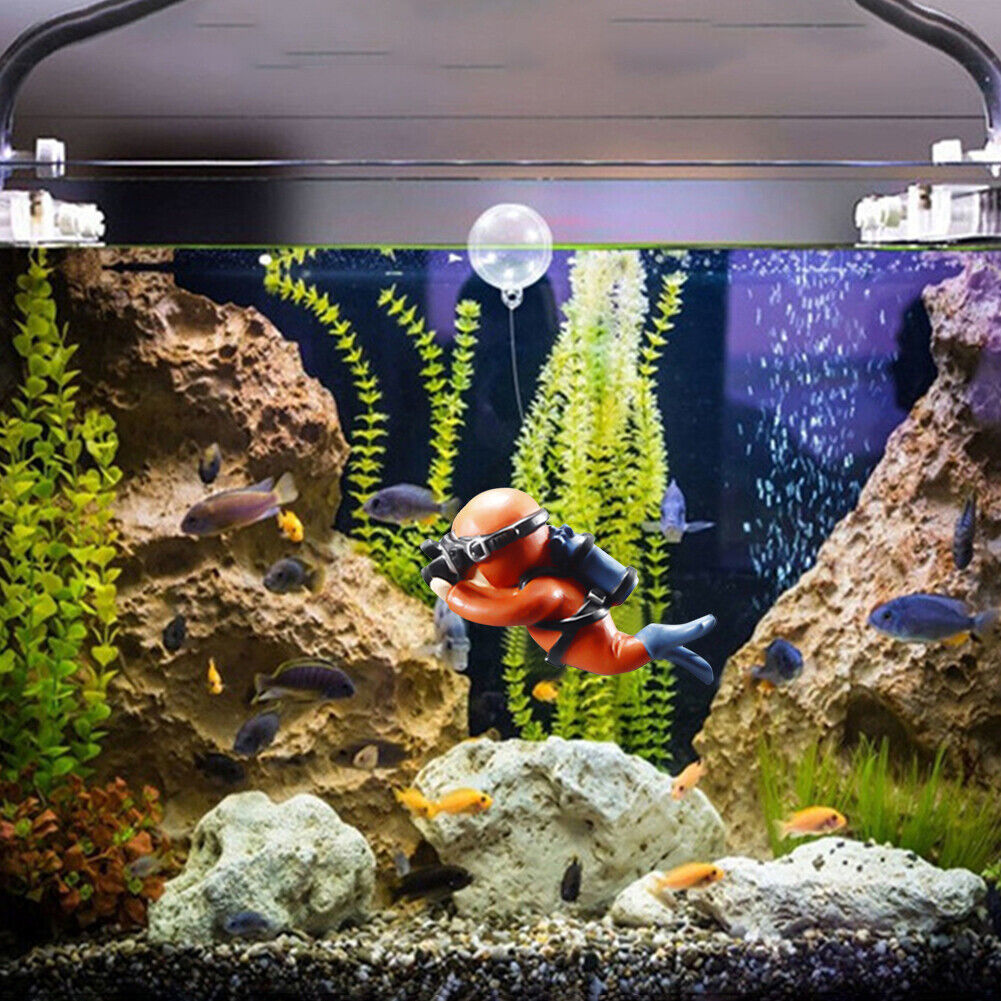 Aquarium Fish Tank Landscape Diver Underwater Aquatic Ornaments (Orange)