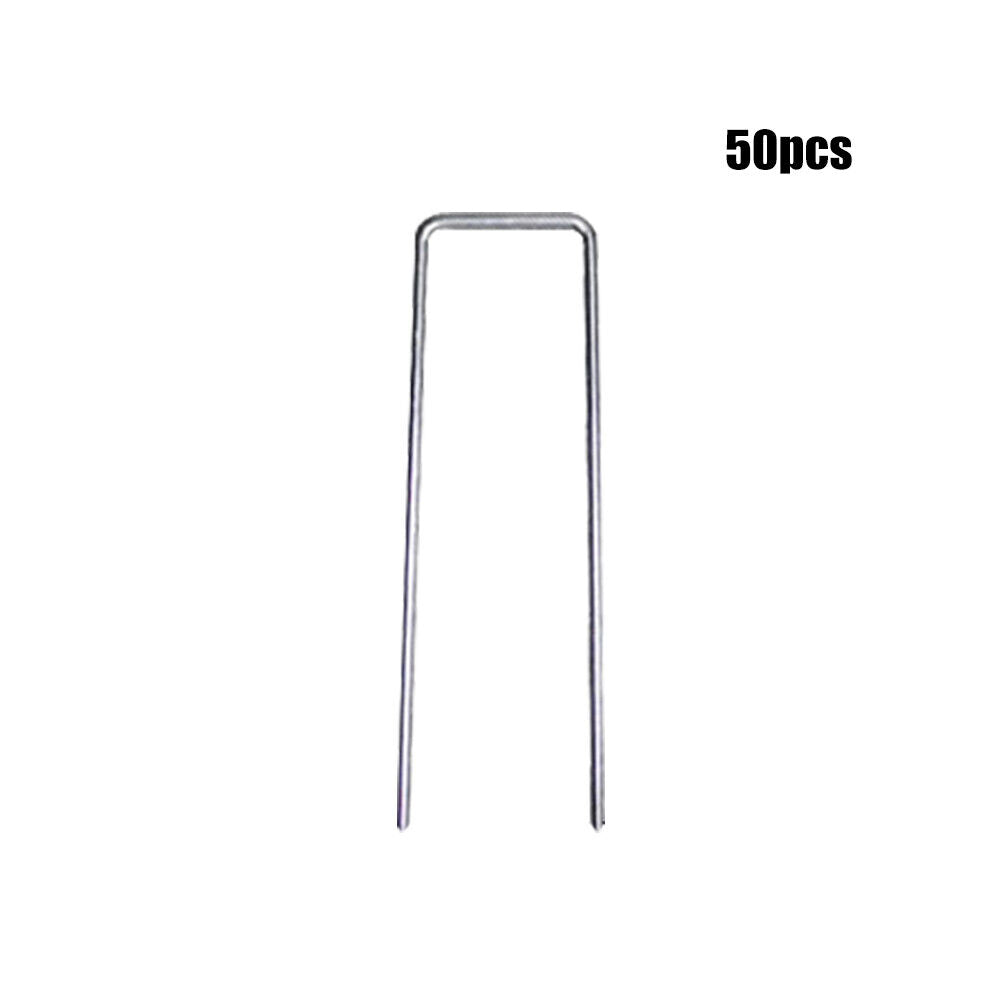 50pcs Garden Peg U-Shape Garden Staple Garden Ground Nail Film Pegs (15cm)
