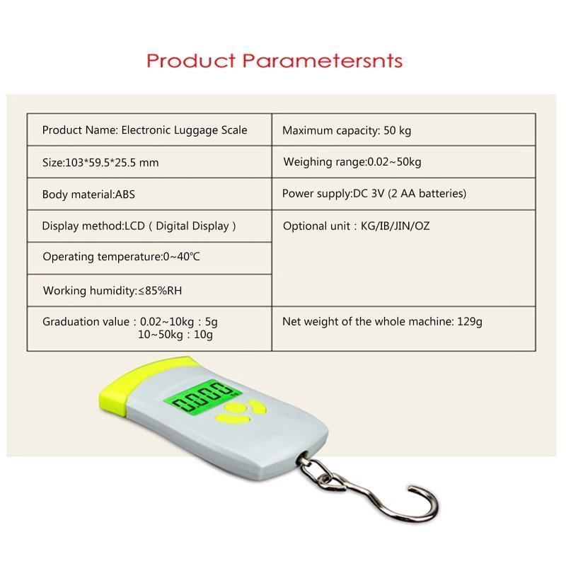 50Kg/10g LCD Digital Electronic Portable Hanging Fish Fishing Shopping Traveling