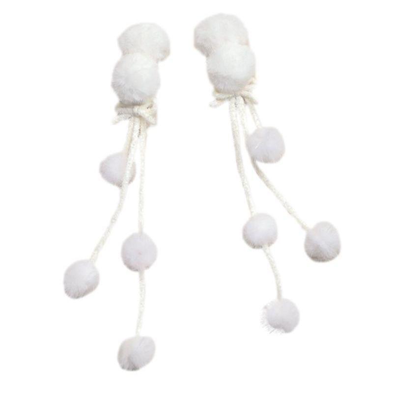 Lolita Double Ponytail Hair Accessories Tassel Pom Pom Hair Pin Hair Side Clips